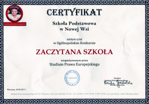 Certyfikat zaczytana szkoła